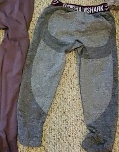 Grey flex cropped gymshark leggings